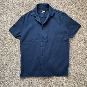 Original Use 100% Cotton Dark Blue Casual Button Down Shirt
